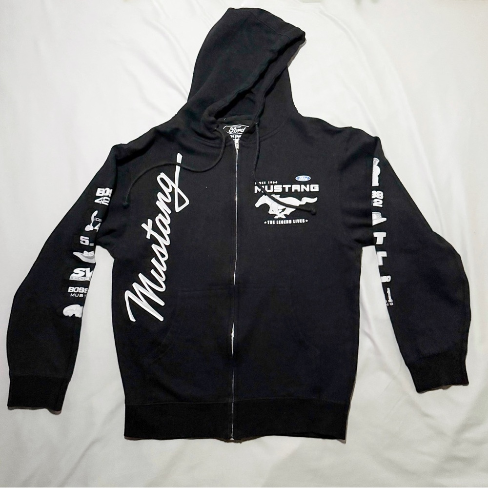 Mustang Black Zip Up Sweater Size Small - Picture 9 of 13
